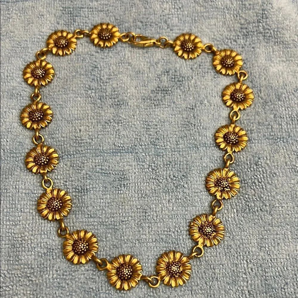 Gold Medallion Choker Necklace with Intricate Floral Design